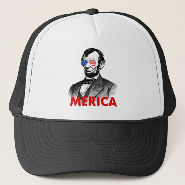 abraham lincoln merica trucker hat (Front)