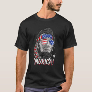 Abraham Lincoln Murica American Flag  4th Of July T-Shirt