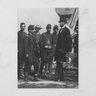 Abraham Lincoln on Battlefield at Antietam Postcard