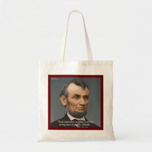 Abraham Lincoln & Patriotic Quote Tote Bag