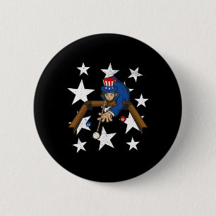 Abraham Lincoln Playing Billiards Funny 4th Of Jul 6 Cm Round Badge