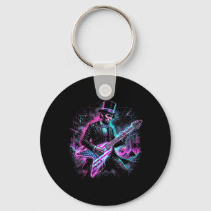 Abraham Lincoln Playing Electric Guitar Abe Funny Key Ring