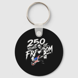 Abraham Lincoln Playing Guitar 4th July 250th Key Ring