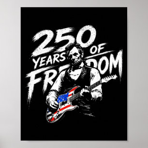 Abraham Lincoln Playing Guitar 4th July 250th Poster