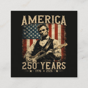 Abraham Lincoln Playing Guitar 4th July Enclosure Card