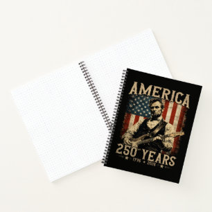 Abraham Lincoln Playing Guitar 4th July Notebook