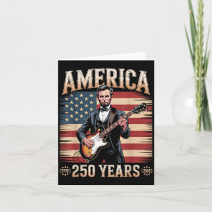 Abraham Lincoln Playing Guitar Anniversary S 4th Card
