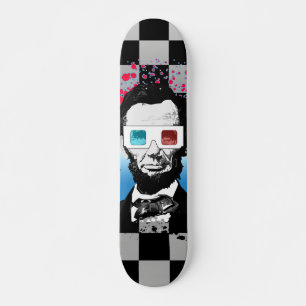 Abraham Lincoln Pop Art Checkered Street Style Skateboard