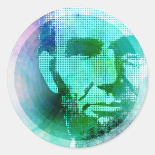 Abraham Lincoln Pop Art Classic Round Sticker