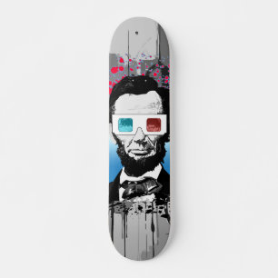 Abraham Lincoln Pop Art Dark Paint Drip Street Skateboard