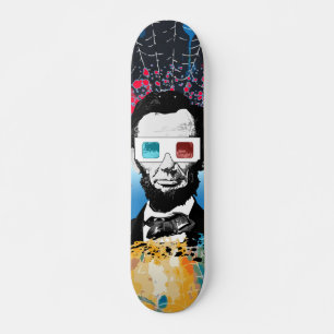 Abraham Lincoln Pop Art Spider Web Abstract Street Skateboard