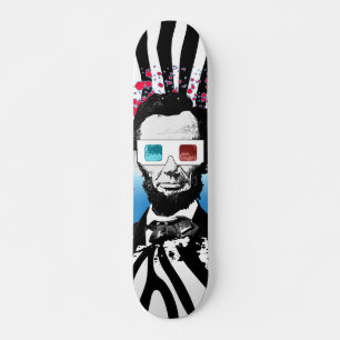 Abraham Lincoln Pop Art Zebra Print Street Style Skateboard