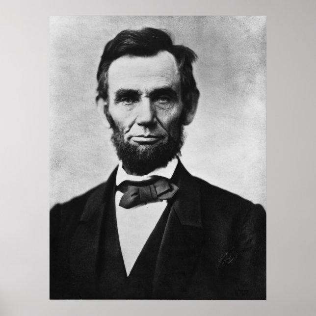 Abraham Lincoln Portrait by Alexander Gardner Poster (Front)