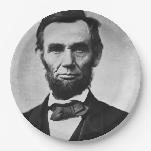 Abraham Lincoln Portrait Paper Plate (Front)