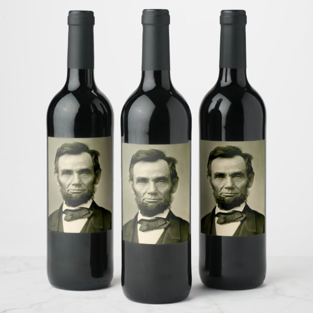 Abraham Lincoln president usa united states americ Wine Label (Bottles)