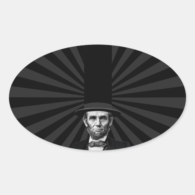 Abraham Lincoln Presidential Fashion Statement Oval Sticker (Front)