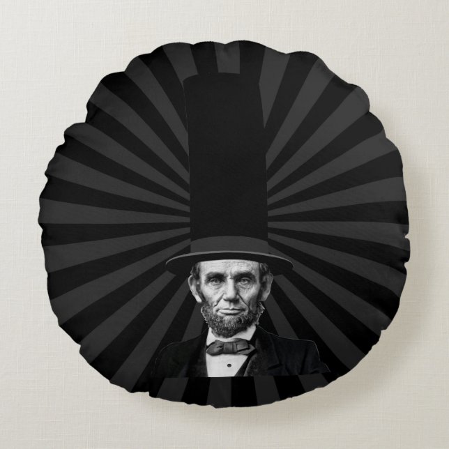 Abraham Lincoln Presidential Fashion Statement Round Cushion (Front)