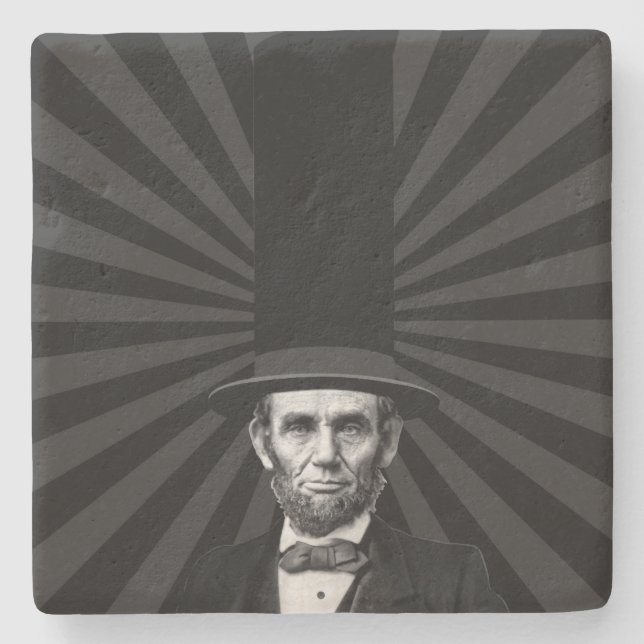 Abraham Lincoln Presidential Fashion Statement Stone Coaster (Front)