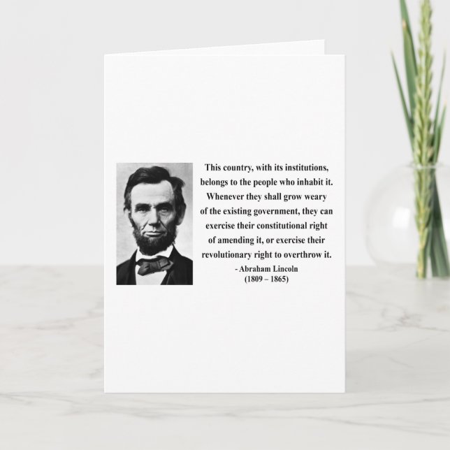 Abraham Lincoln Quote 9b Card (Front)