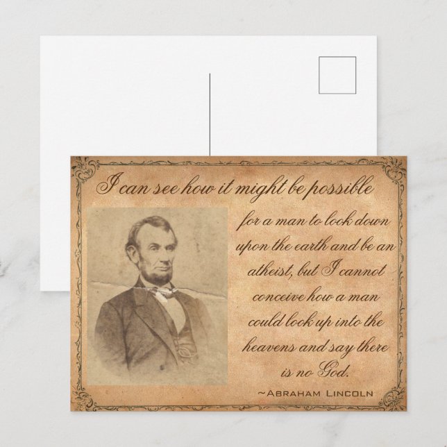 Abraham Lincoln Quote About God Postcard (Front/Back)