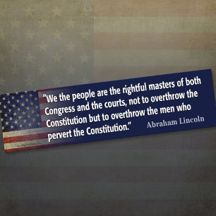 Abraham Lincoln Quote Bumper Sticker