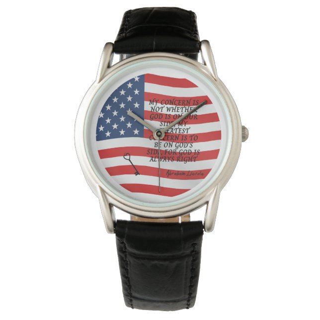 Abraham Lincoln Quote Flag Watch (Front)