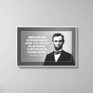 Abraham Lincoln Quote on America Canvas Print