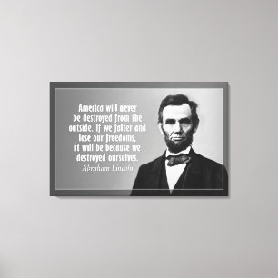 Abraham Lincoln Quote on America Canvas Print