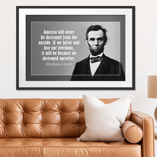 Abraham Lincoln Quote on America Poster (Patriotic Poster)