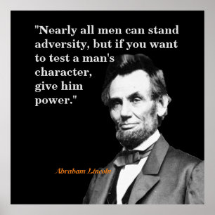 Abraham Lincoln Quote on Character Poster