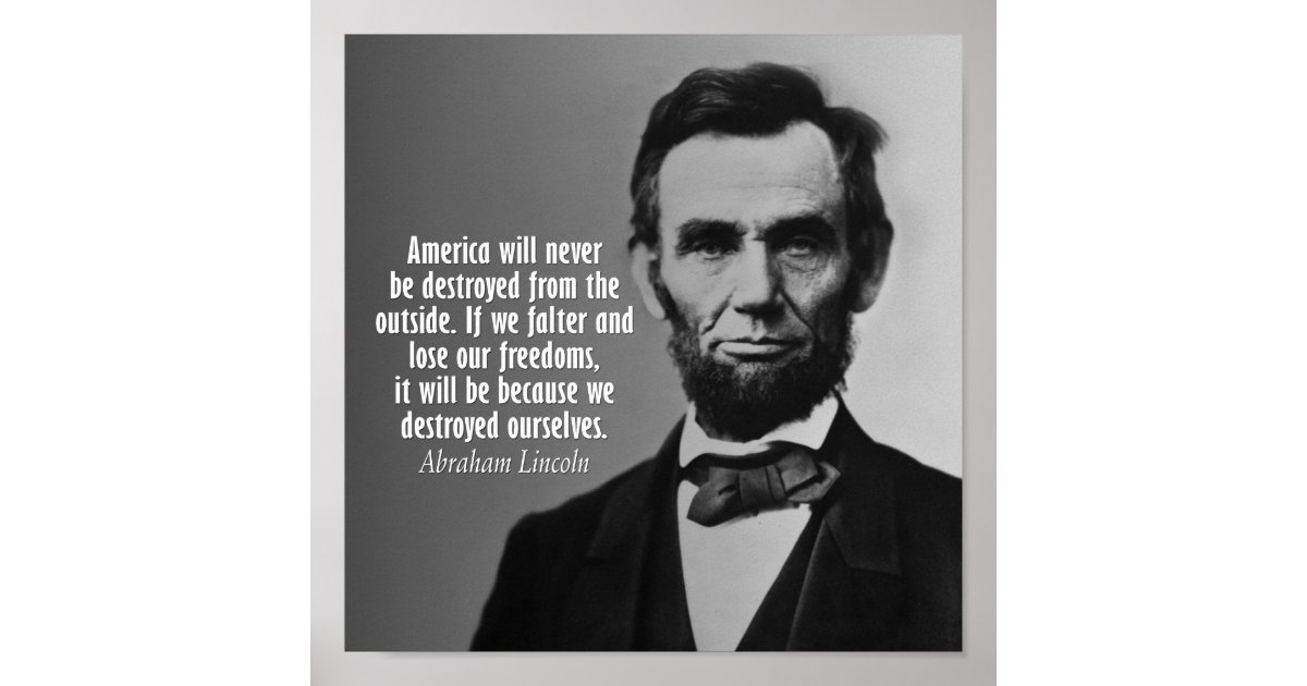 Abraham Lincoln Quotes Civil War Abraham Lincoln Quote On Freedom Poster | Zazzle.co.uk