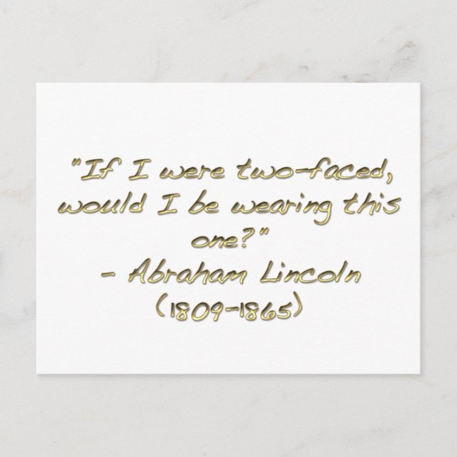 Abraham Lincoln quote Postcard (Front)