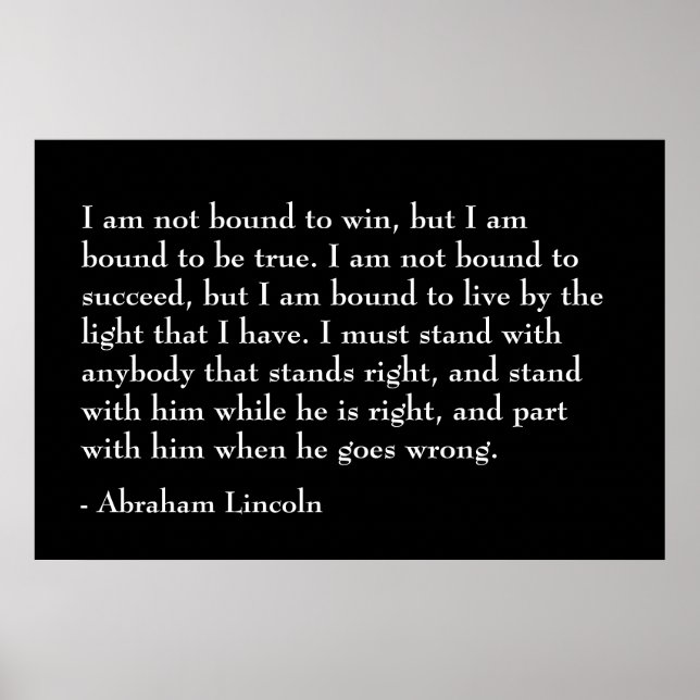 Abraham Lincoln Quote Poster (Front)