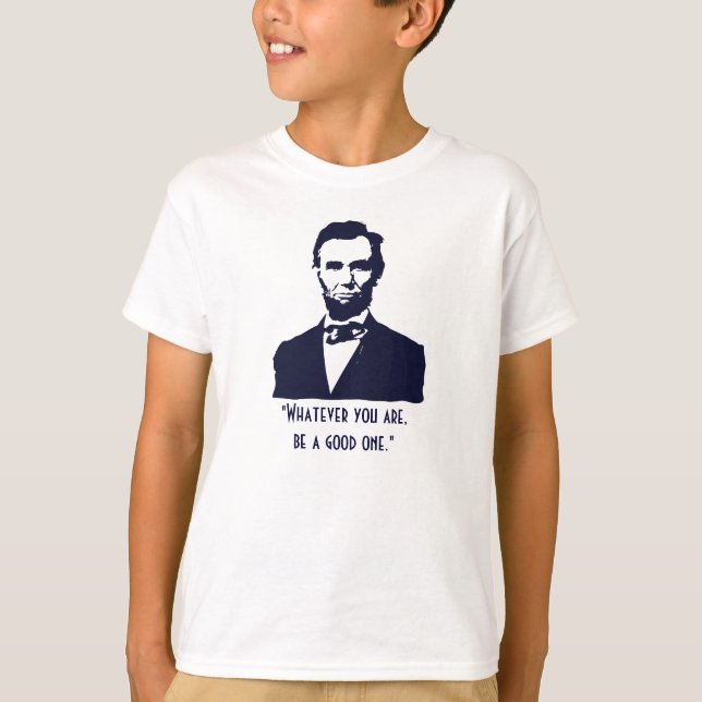 Abraham Lincoln Quotes Kids Striped Tshirt (Front)