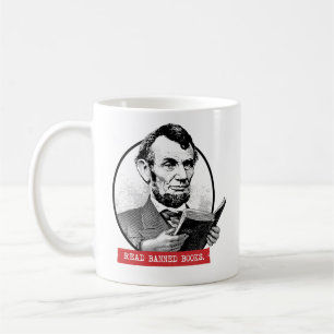 Abraham Lincoln Reads Banned Books Coffee Mug