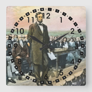 Abraham Lincoln Recites the Gettysburg Address Square Wall Clock