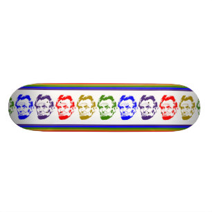 Abraham Lincoln Retro Multicolored Skateboard