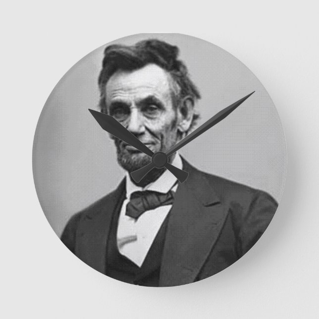 Abraham Lincoln Round Clock (Front)