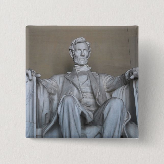 Abraham Lincoln statue 15 Cm Square Badge (Front)