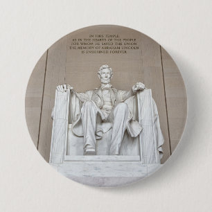Abraham Lincoln Statue 7.5 Cm Round Badge