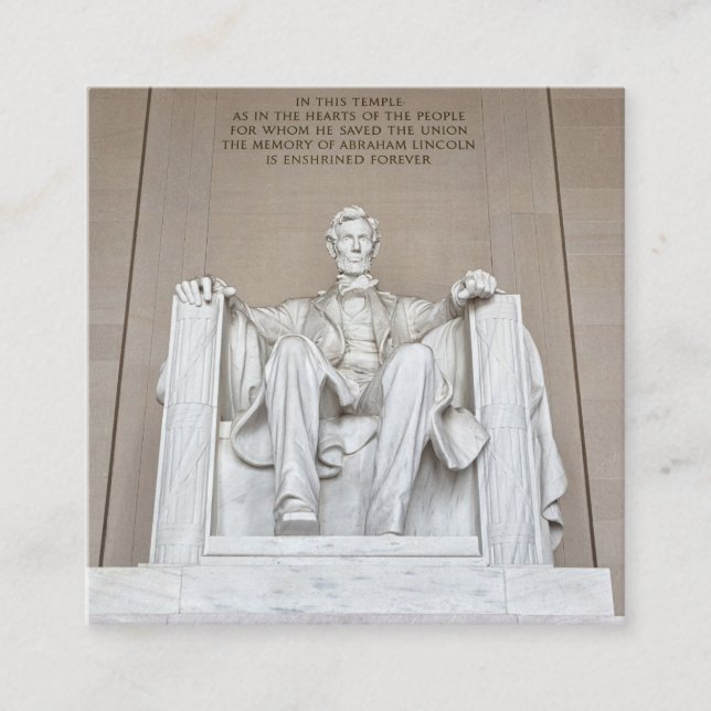 Abraham Lincoln Statue Square Business Card (Front)