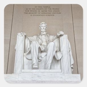 Abraham Lincoln Statue Square Sticker