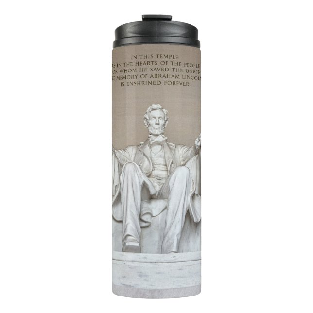 Abraham Lincoln Statue Thermal Tumbler (Front)