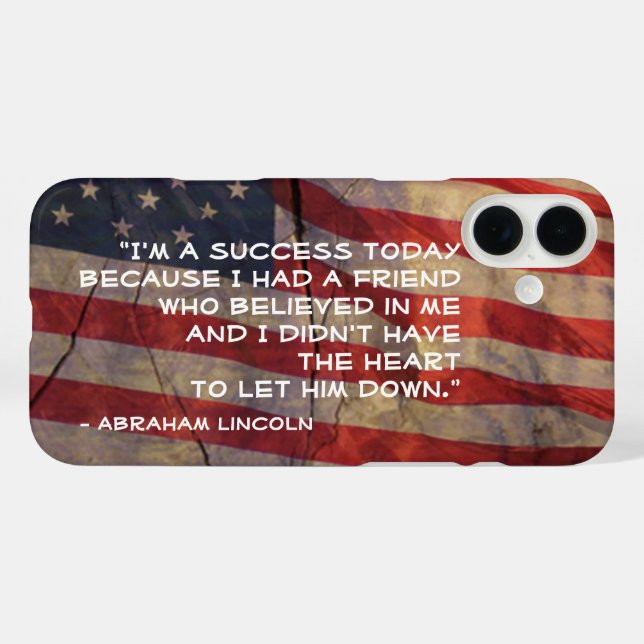 Abraham Lincoln Success Quote Rustic Flag Template Case-Mate iPhone Case (Back (Horizontal))