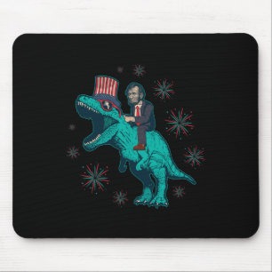 Abraham Lincoln T Rex Dinosaur 4th Of July America Mouse Mat