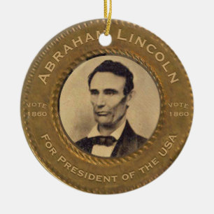Abraham Lincoln Vintage Campaign Ceramic Tree Decoration