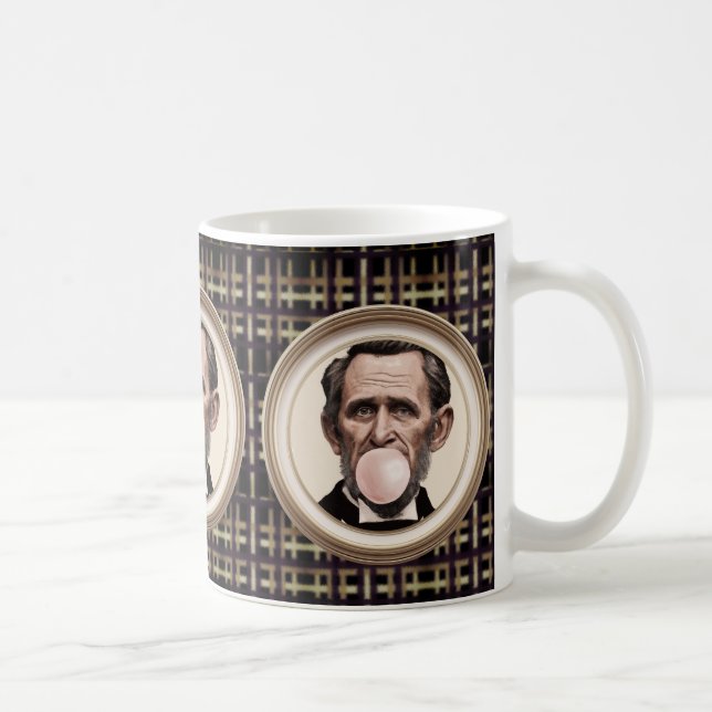 Abraham Lincoln with bubble gum  Coffee Mug (Right)