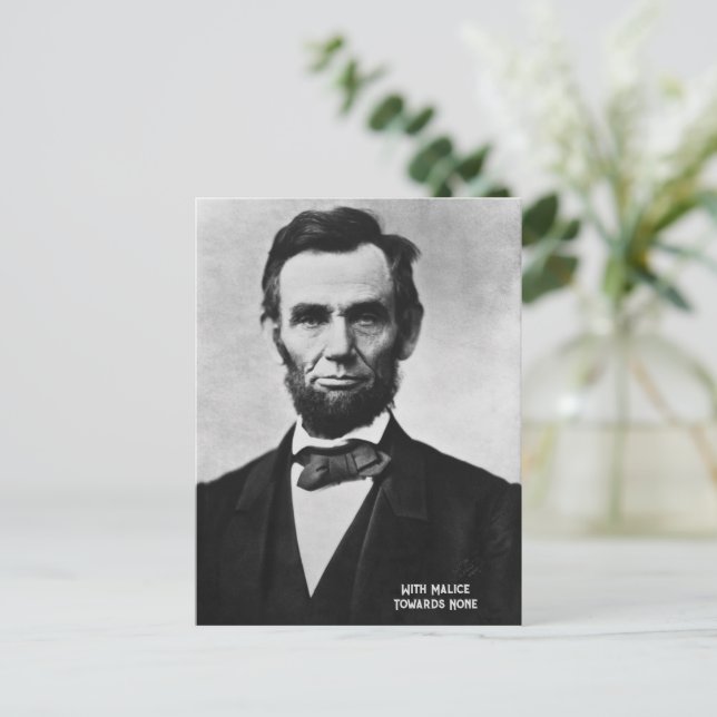 Abraham Lincoln - With Malice Towards None Holiday Postcard (Standing Front)