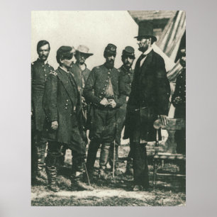 Abraham Lincoln with Troops 1862 Poster