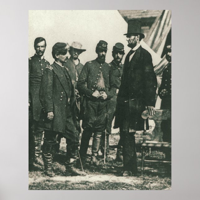 Abraham Lincoln with Troops 1862 Poster (Front)